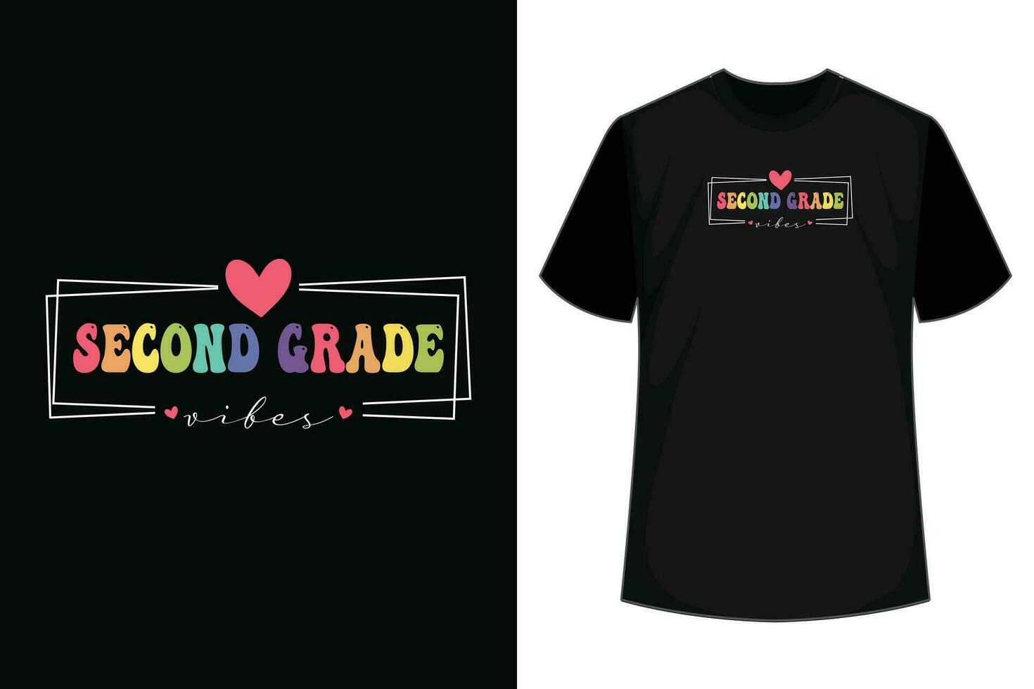 Second Grade Vibes - 2nd Grade Team Retro 1st Day of School T-Shirt vector