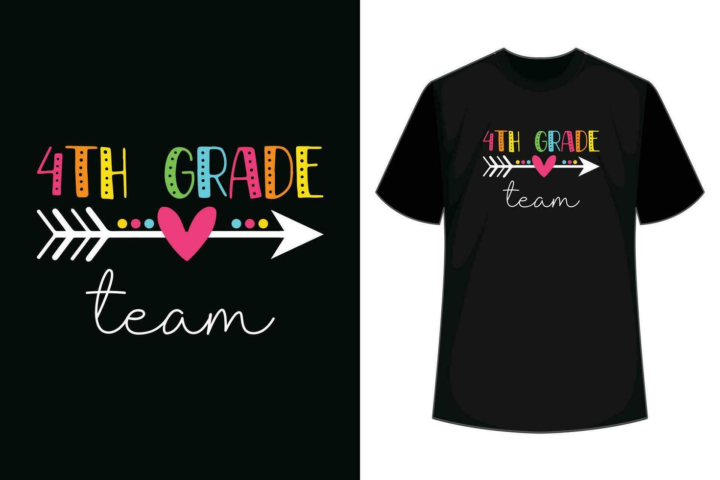 Team Fourth Grade T-Shirt 4th Grade Teacher Student Shirt T-Shirt vector