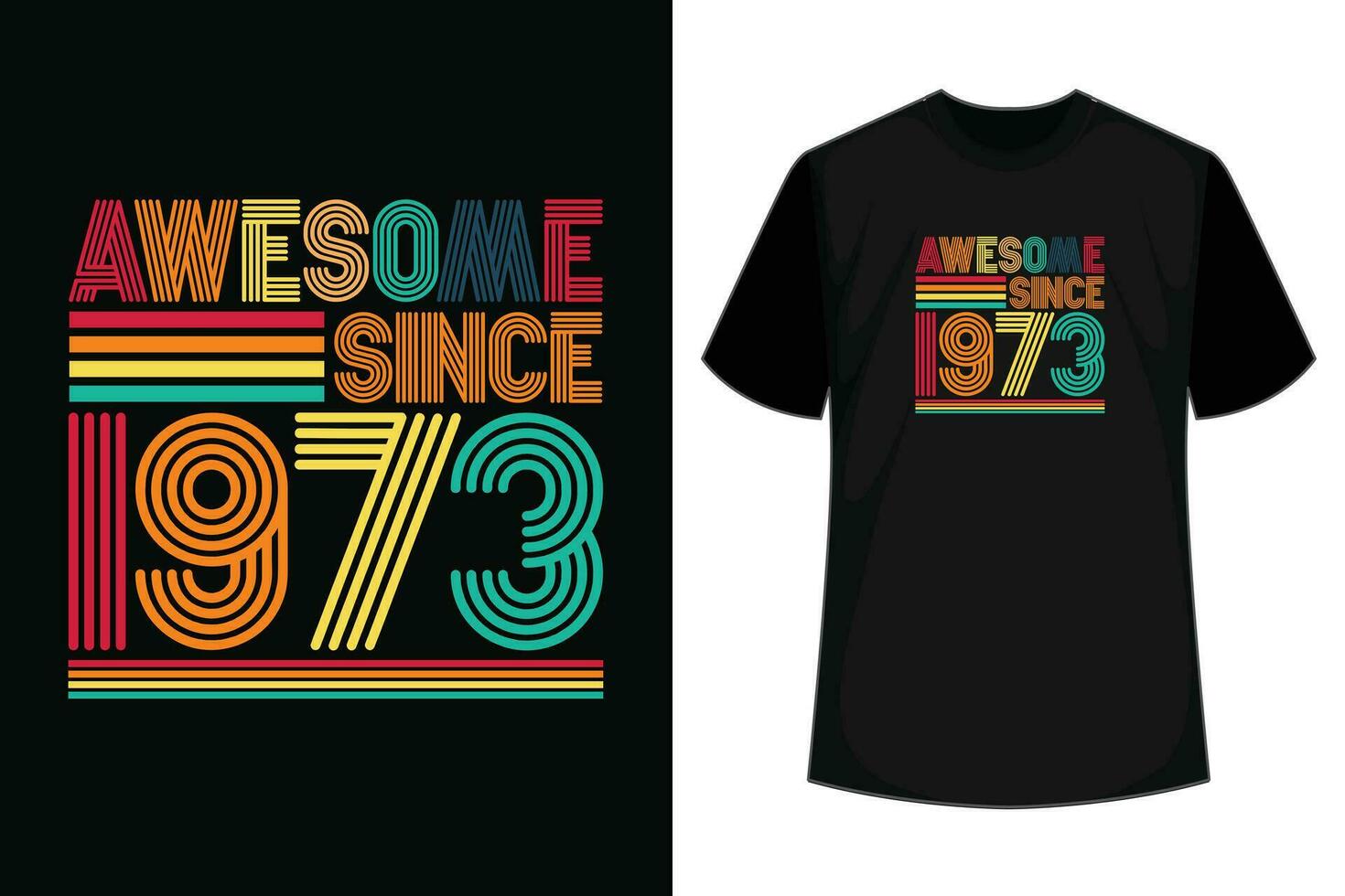 increíble ya que 1973 Clásico estilo nacido en 1973 cumpleaños regalo camiseta vector