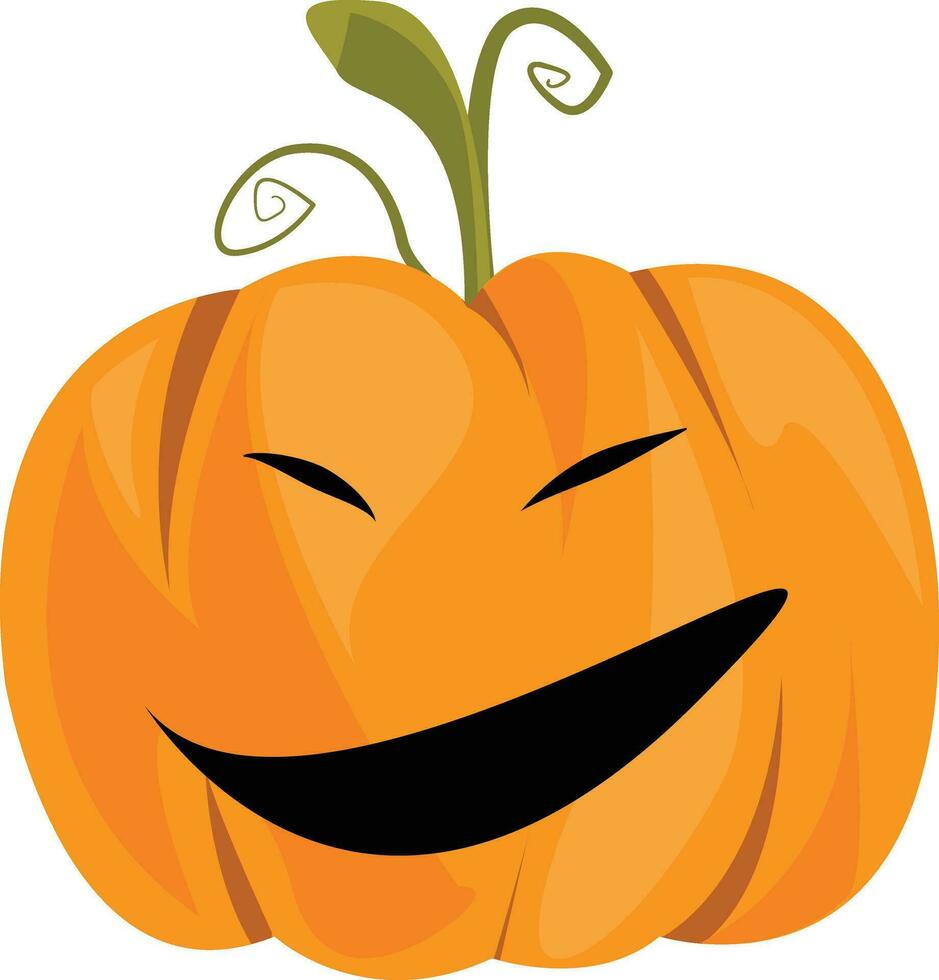 Halloween pumpkin icon. Halloween scary pumpkin with smile Autumn symbol. Orange pumpkin silhouette isolated on white background. vector