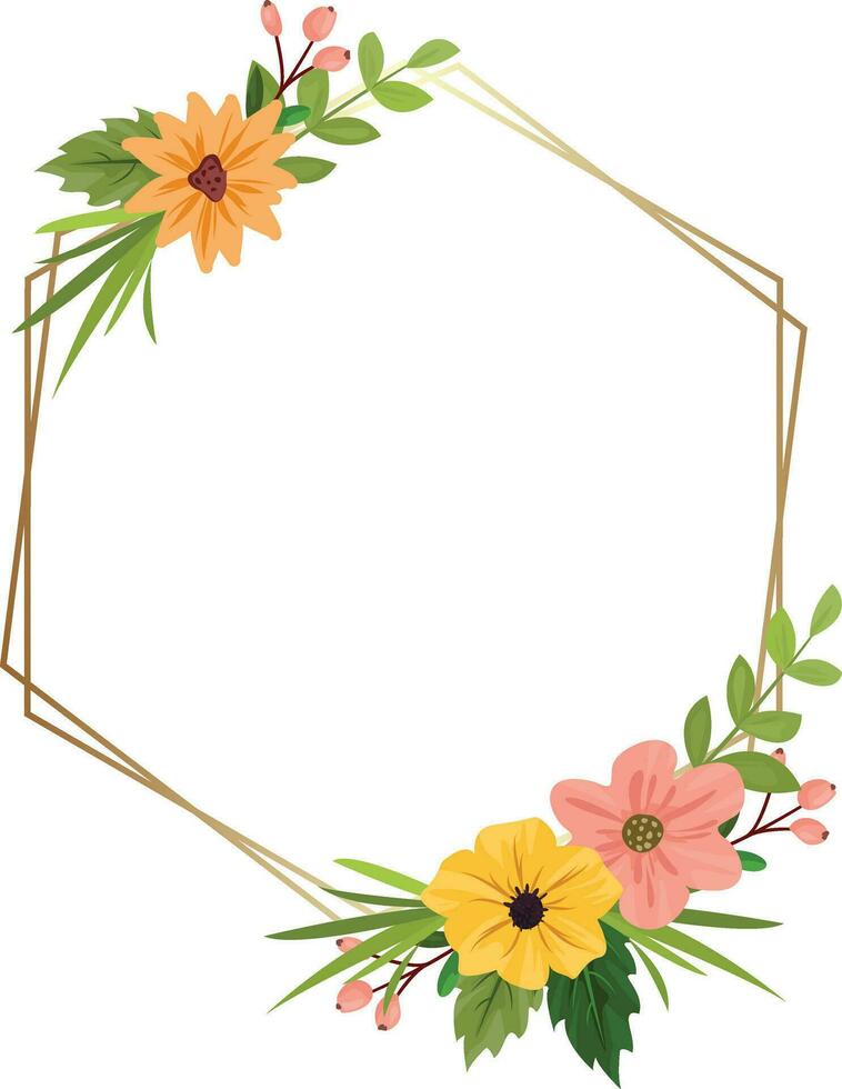 floral marco en blanco antecedentes. vistoso verano prado flores silvestres y hojas, botánico modelo para tarjetas, invitaciones vector