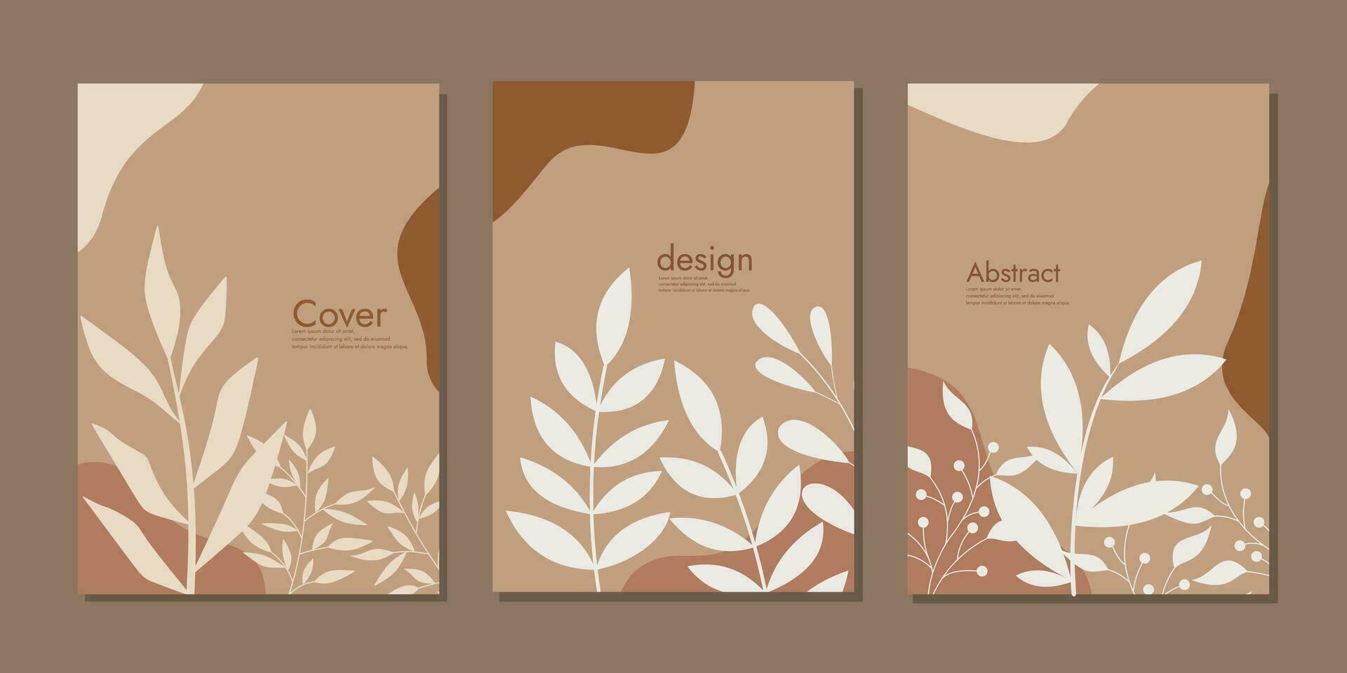 Set of notebook cover hand drawn floral designs. abstract retro botanical background. size A4 For books, diary, notebooks, planners, brochures, catalogs template. vector illustrations.