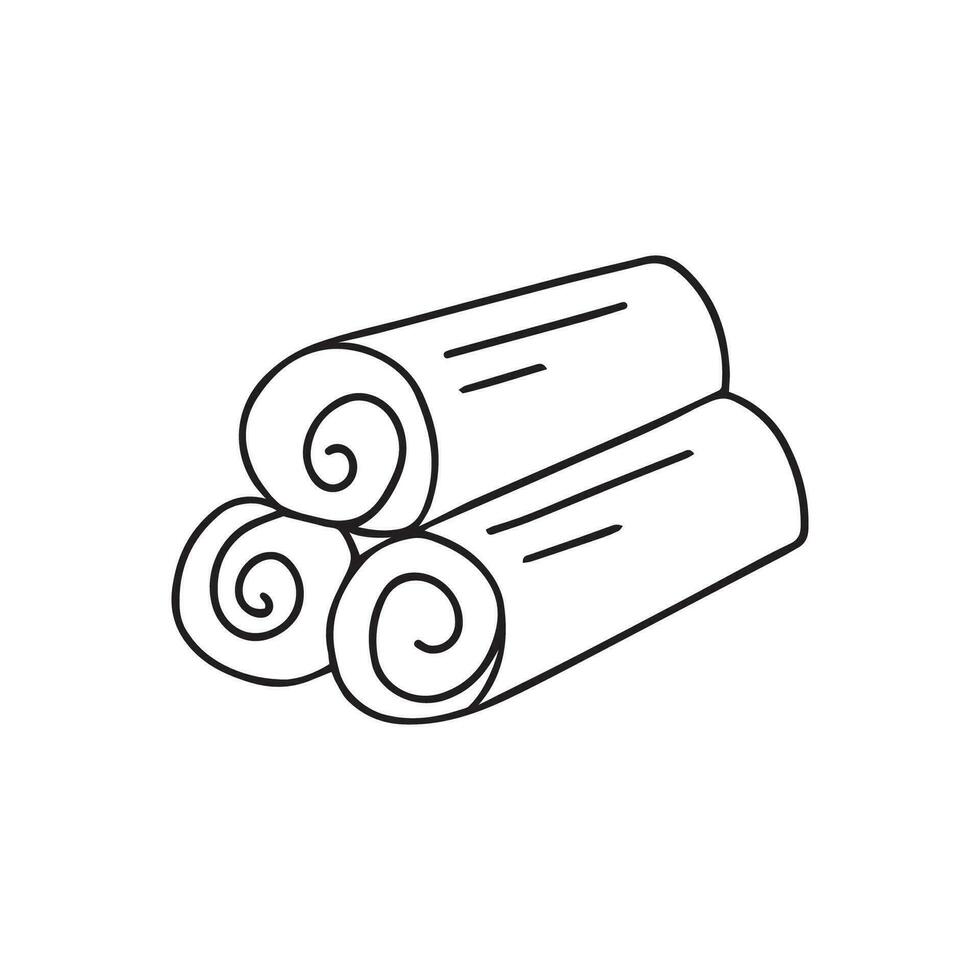 Towel vector illustration. Hand drawn, doodle