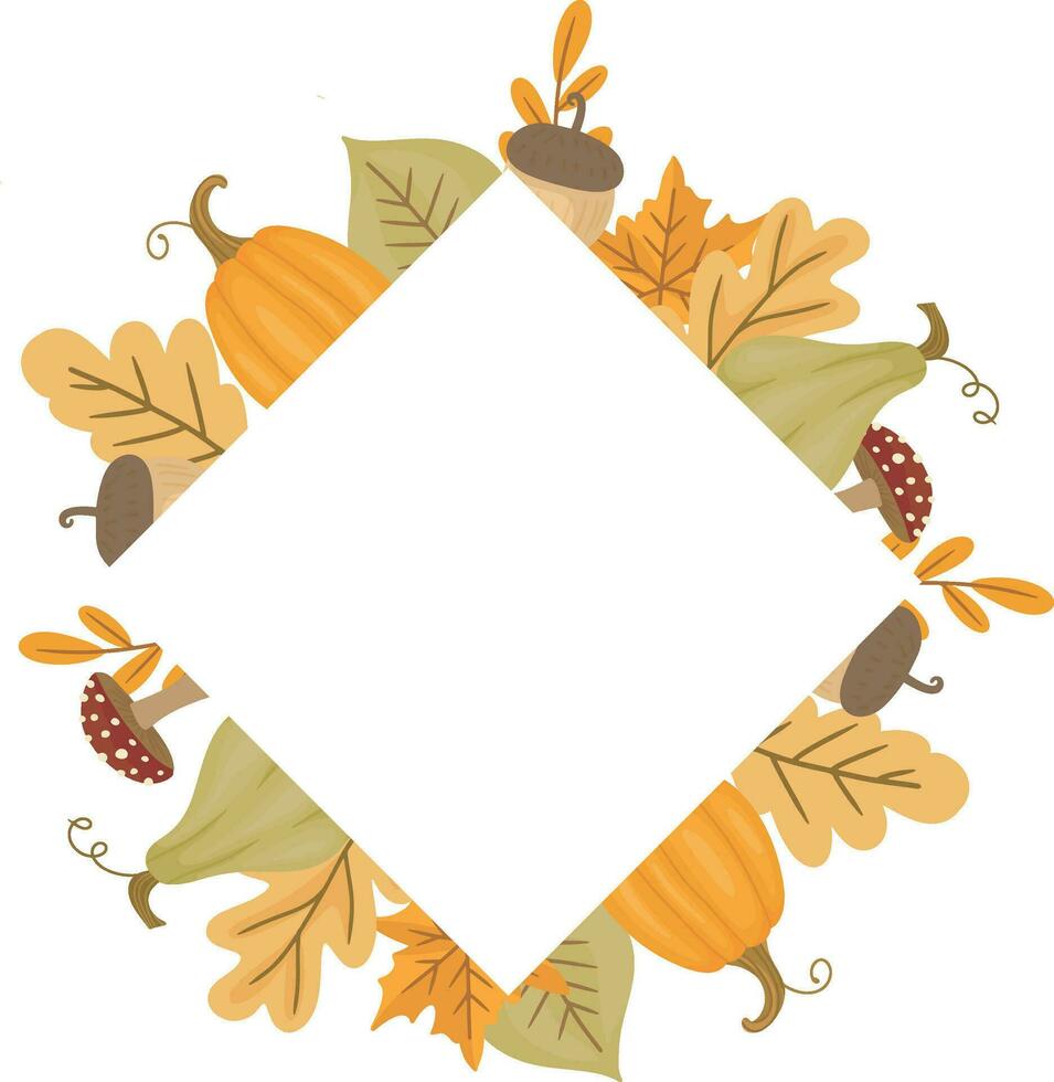 autumn frame with dry maple leaf decoration vector