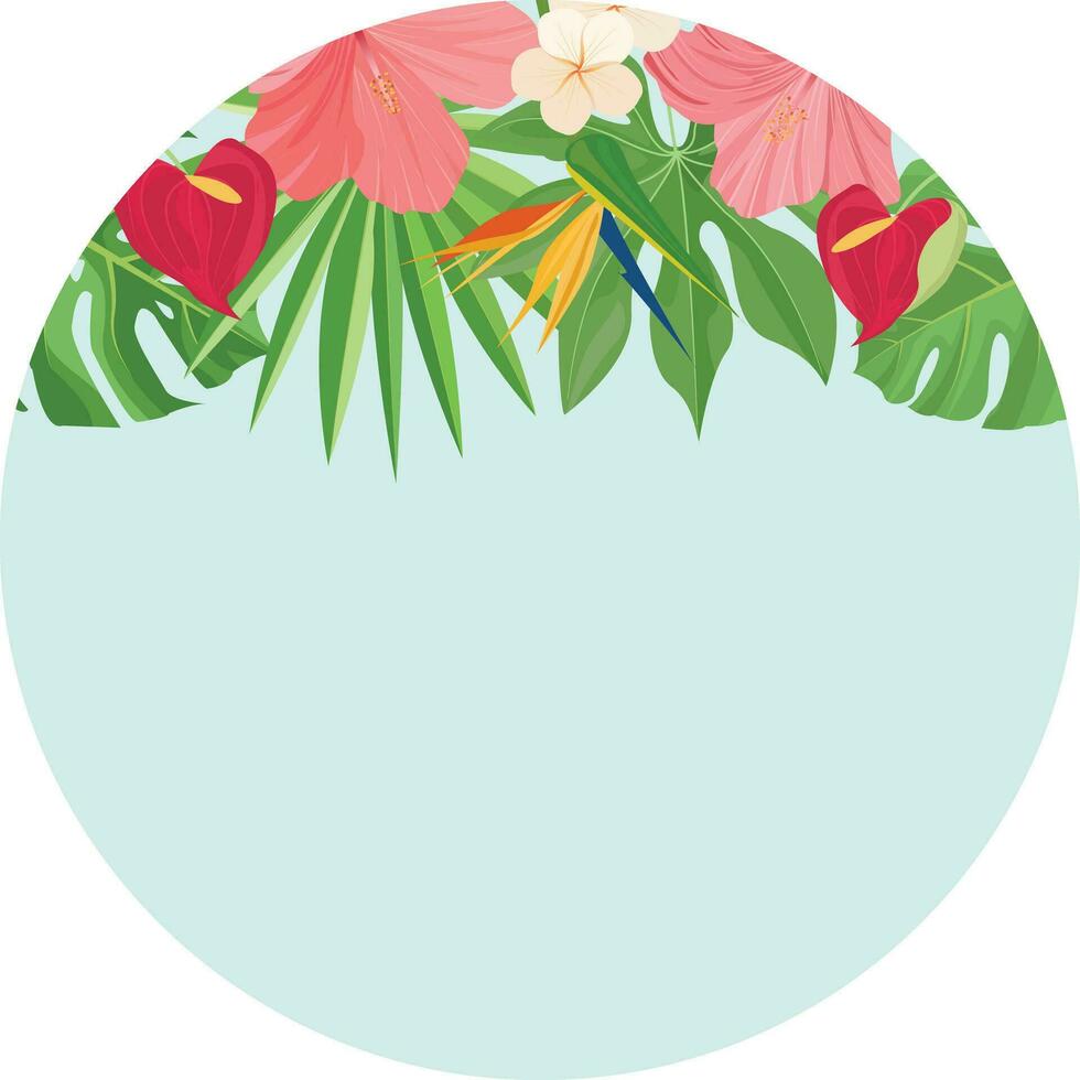 verano marco diseño con tropical hojas decoración vector