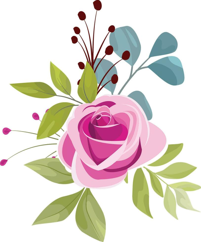vector Rosa flor ramo, Perfecto para decorando Boda invitaciones o saludo tarjetas