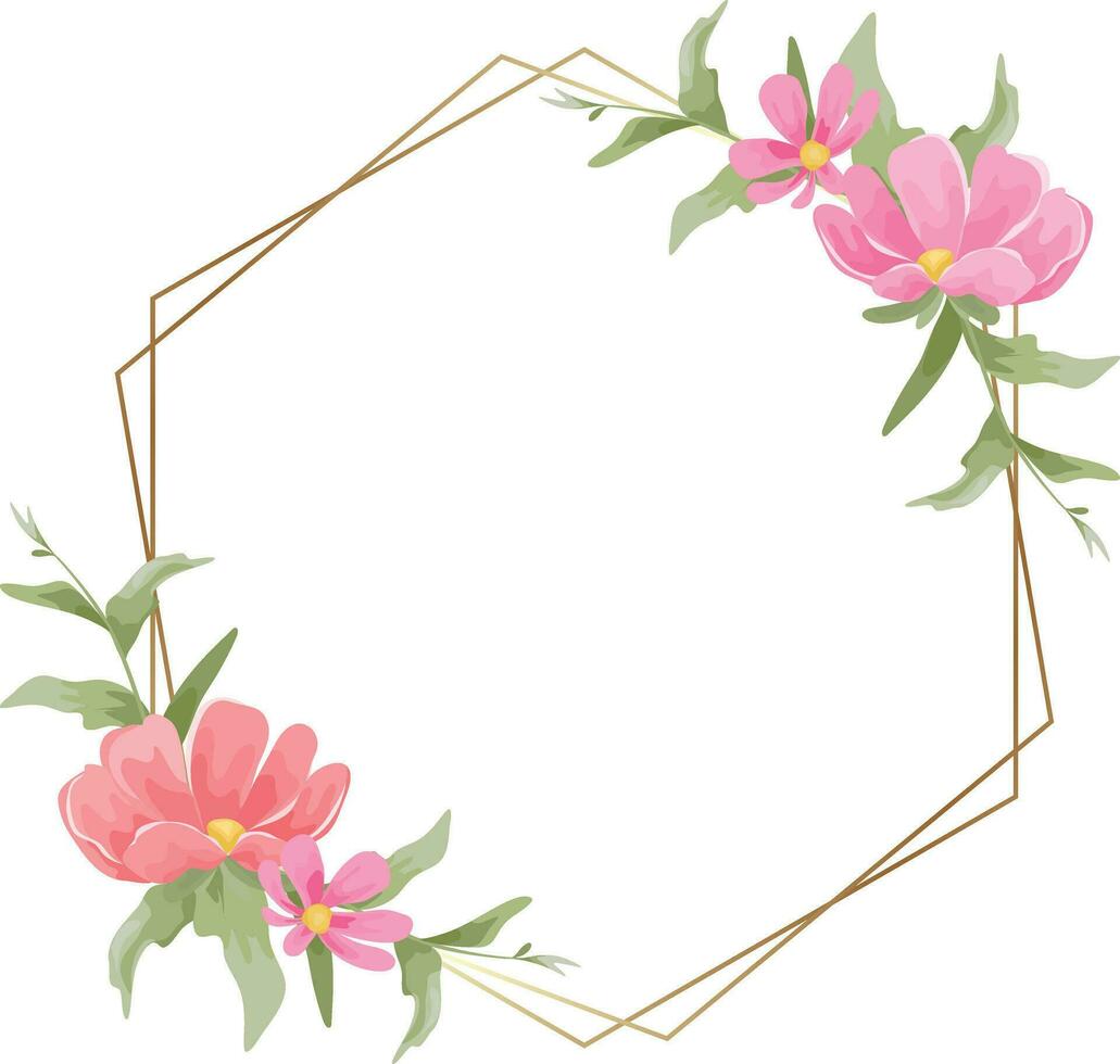 wedding frame with beautiful flower bouquet vector
