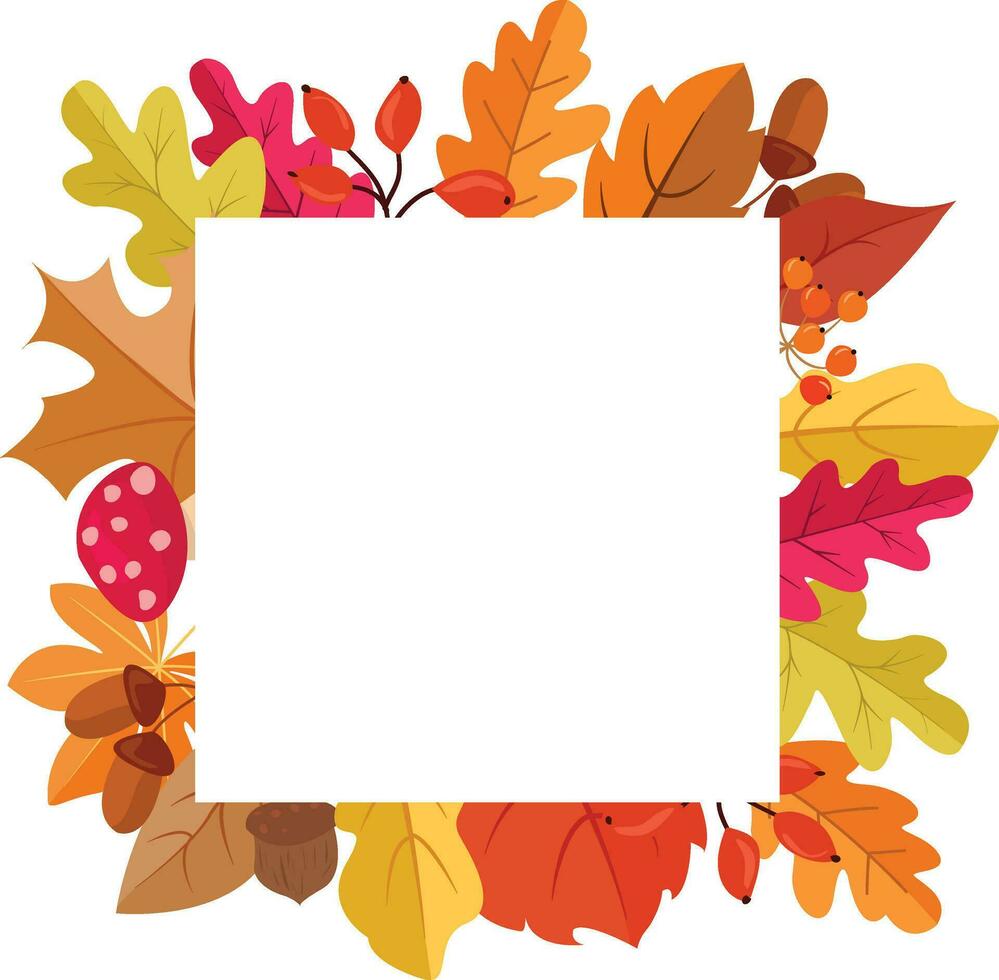 otoño marco, seco arce hoja, naranja color arce hoja vector