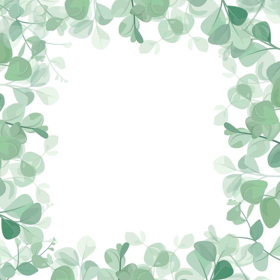 leaf frame with ornate eucalyptus leaves vector