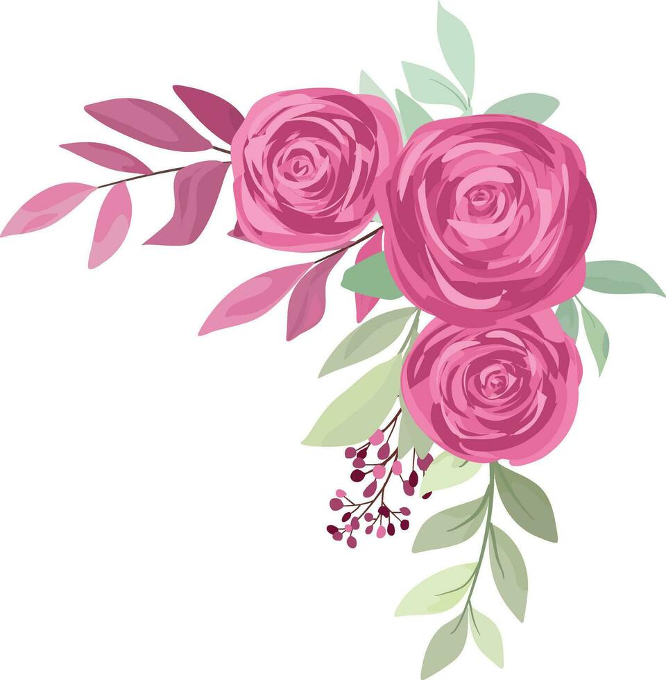 bouquet of flowers with maroon roses vector