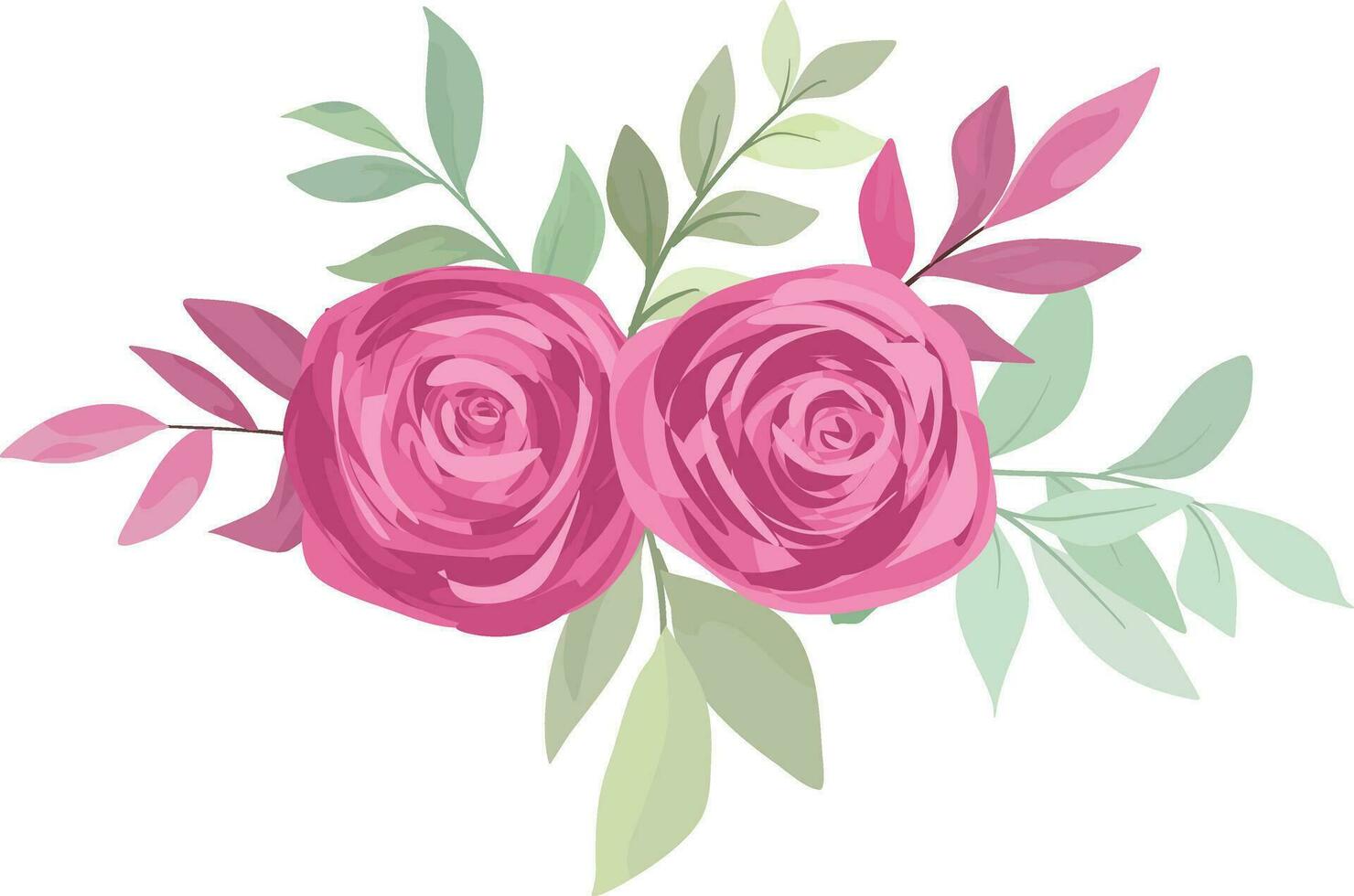 bouquet of flowers with maroon roses vector