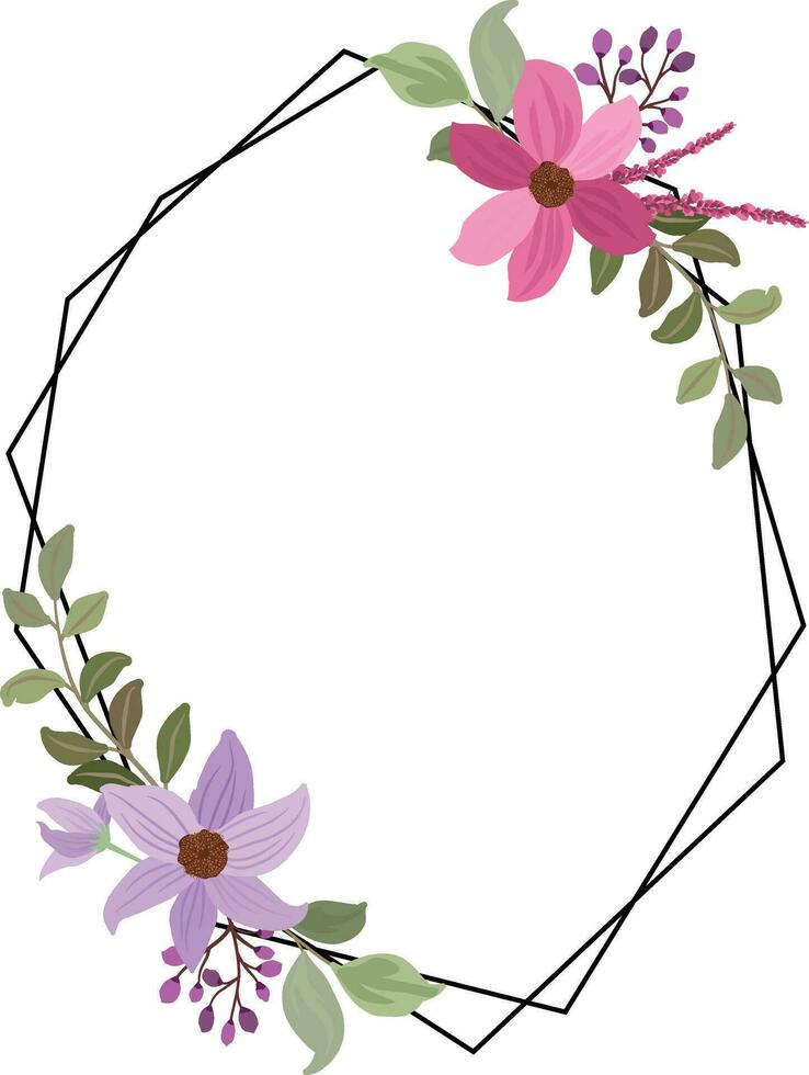 flor silvestre marco en blanco antecedentes. vistoso verano prado flores y hojas, botánico modelo para tarjetas, invitaciones vector