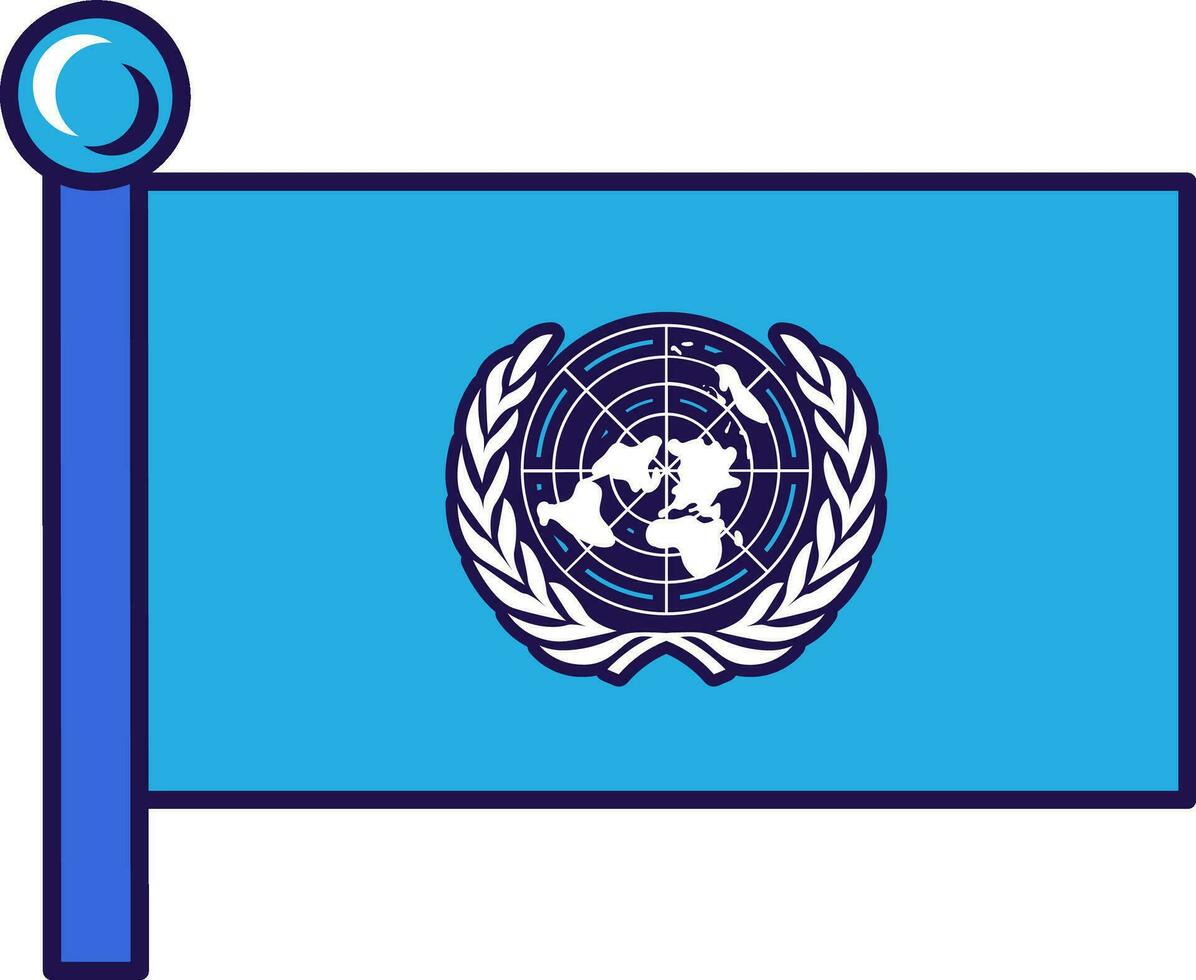 unido naciones asta de bandera bandera bandera vector