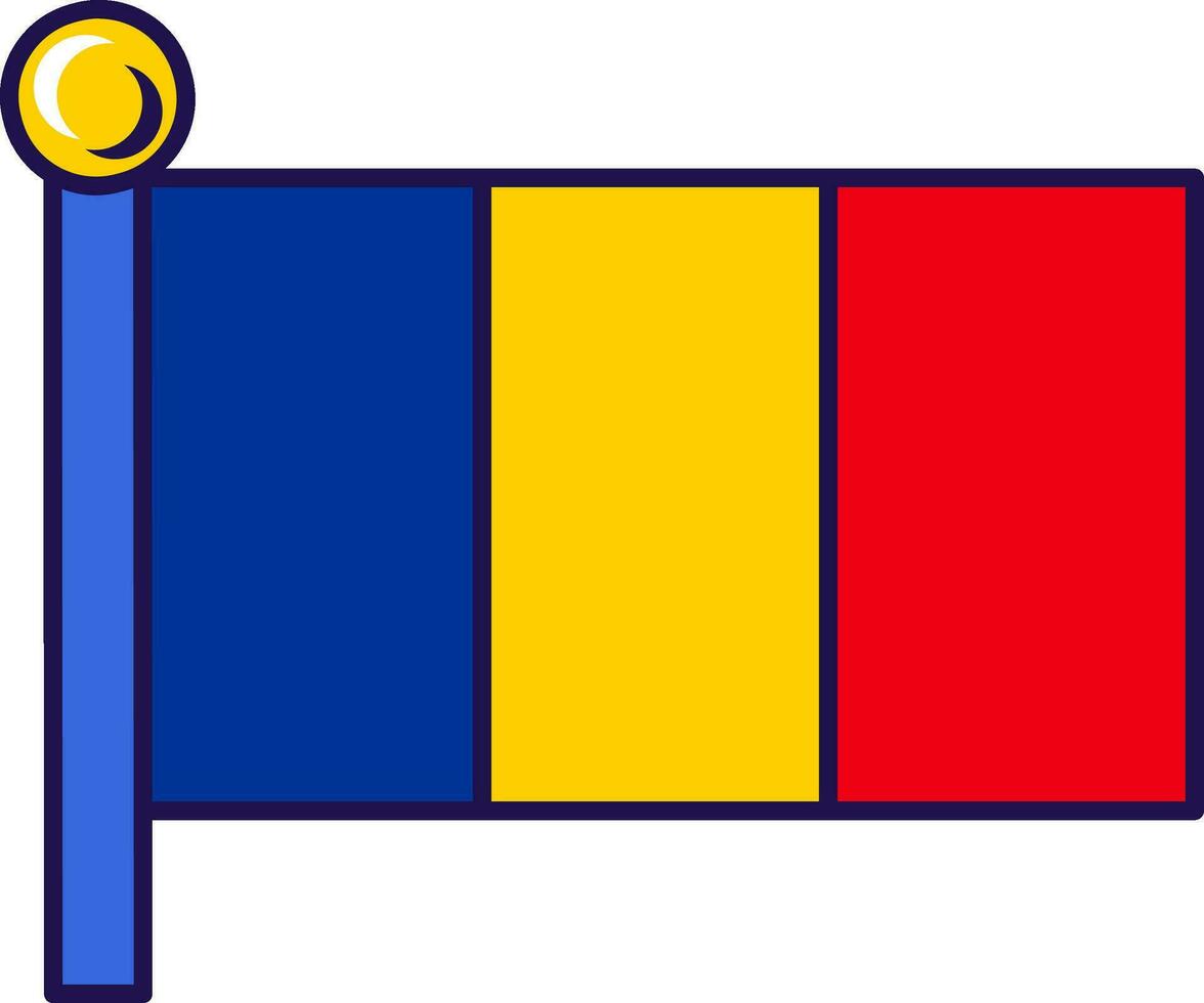 Romania Country Flagpole Flag Banner vector