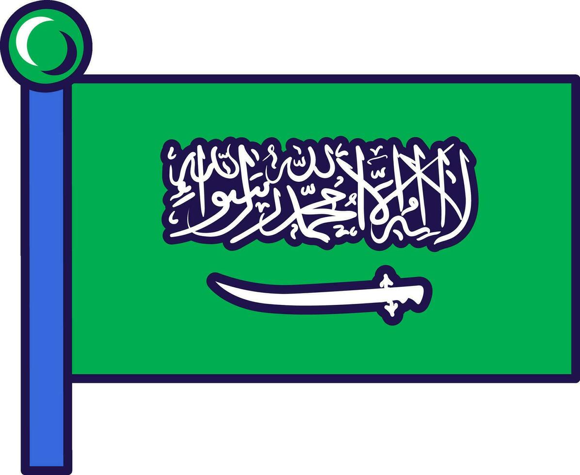 saudi arabia país asta de bandera bandera bandera vector