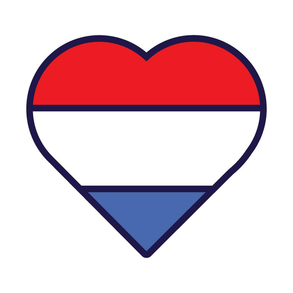 Países Bajos bandera festivo corazón contorno icono vector