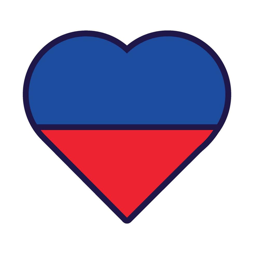 Haiti Flag Festive Patriot Heart Outline Icon vector