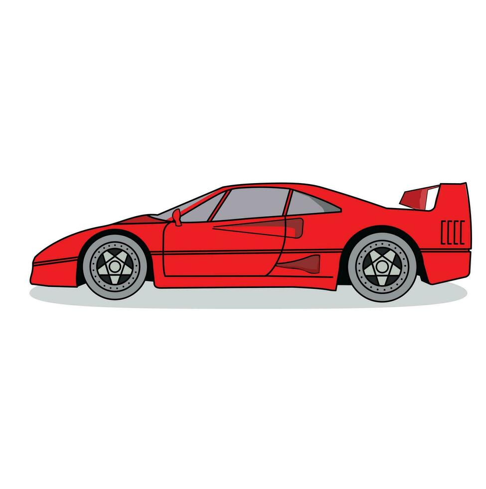 Red car vector for car lover