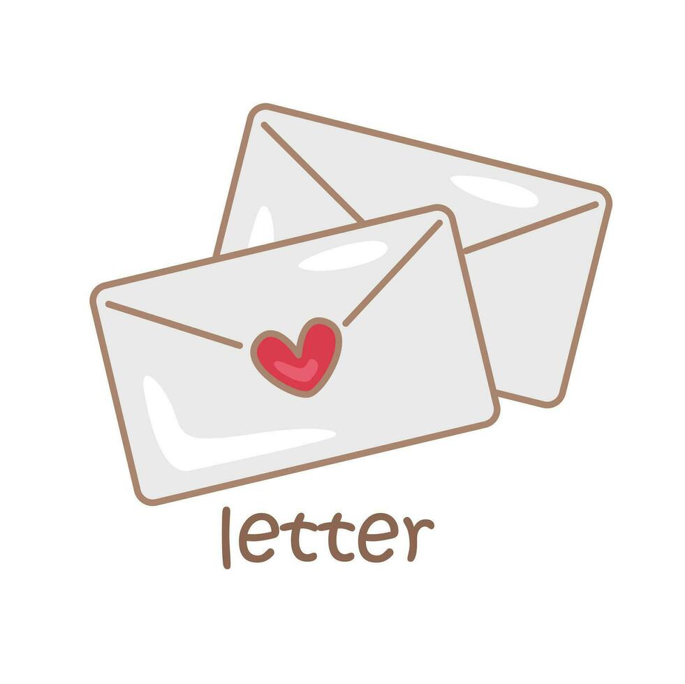 Alphabet L For Letter Vocabulary School Lesson Cartoon Illustration Vector Clipart Sticker