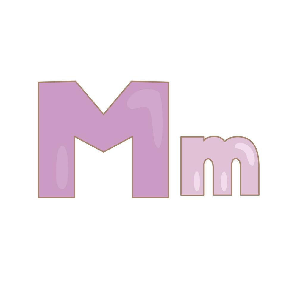 Alphabet M For Vocabulary School Lesson Cartoon Illustration Vector Clipart Sticker