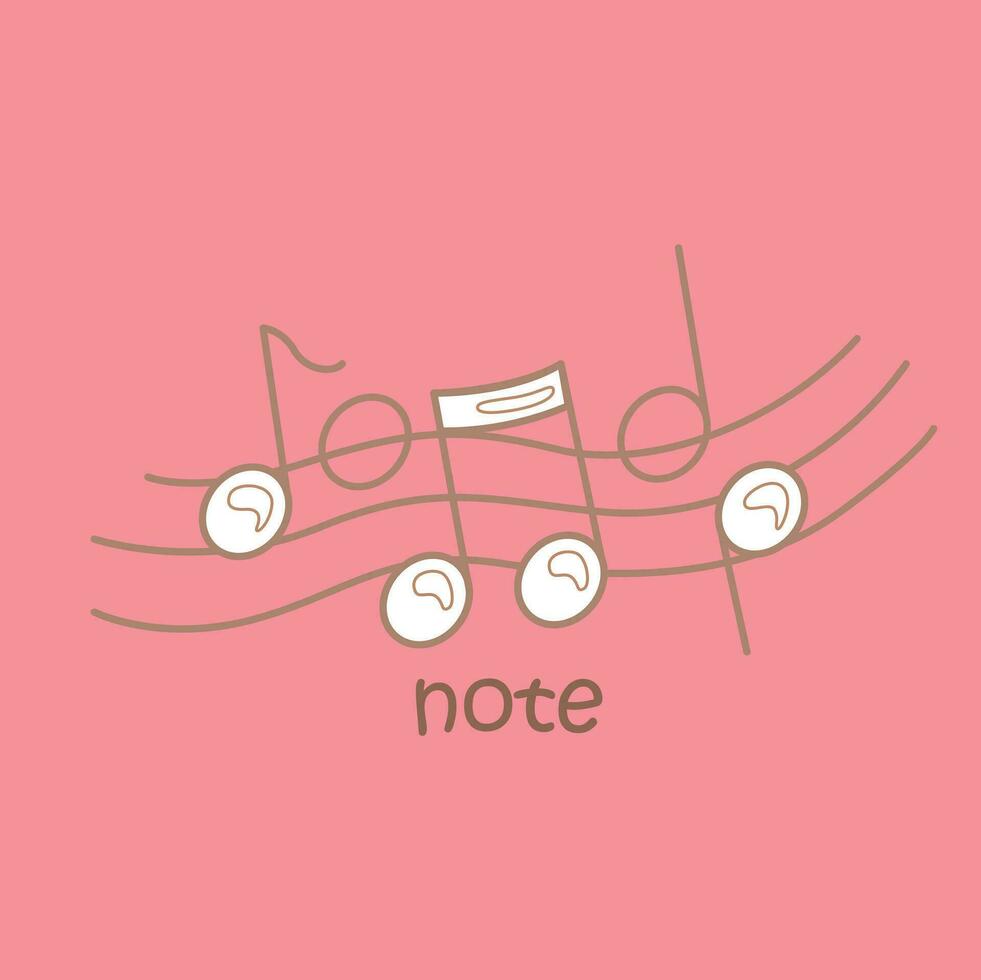 Alphabet N For Note Vocabulary School Lesson Cartoon Digital Stamp Outline vector