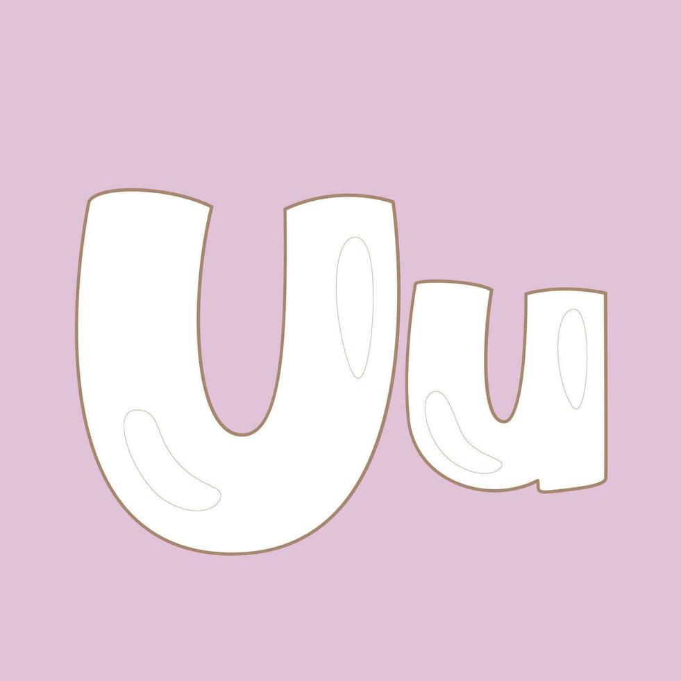 Alphabet U For Vocabulary School Lesson Cartoon Digital Stamp Outline vector