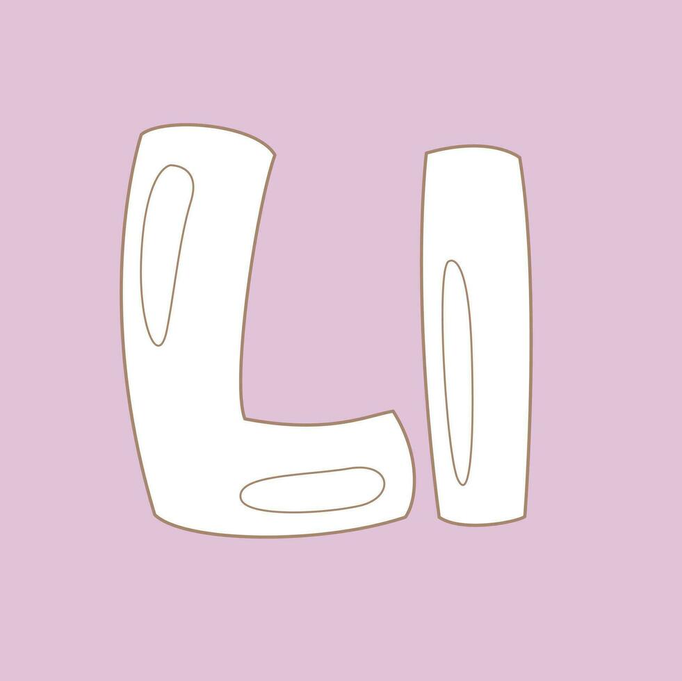 Alphabet L For Vocabulary School Lesson Cartoon Digital Stamp Outline vector