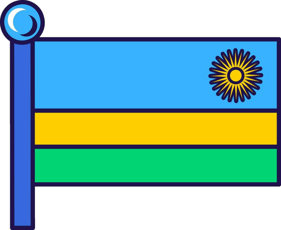 Rwanda Country Flagpole Flag Banner vector