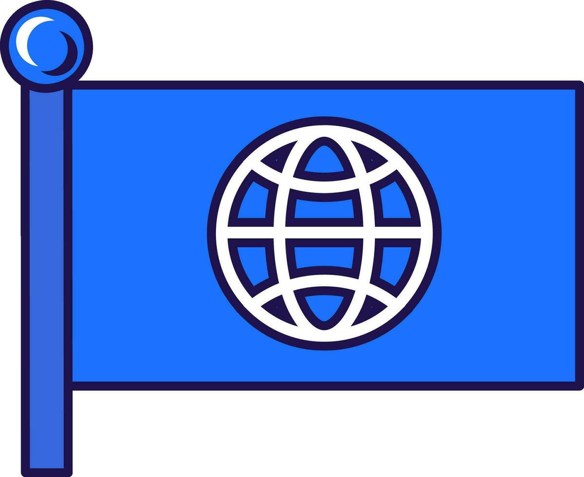 World Flagpole Flag Banner vector