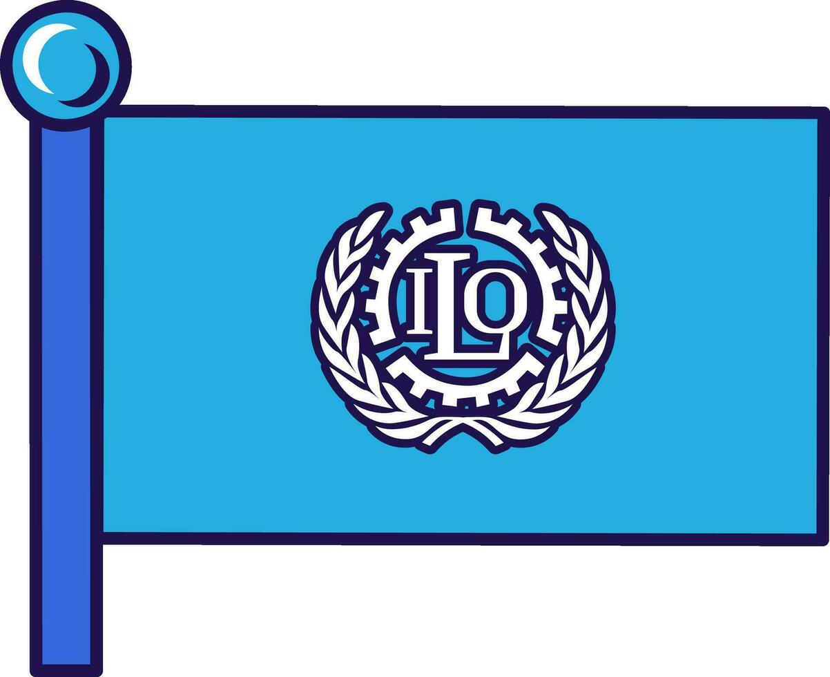 internacional labor organización asta de bandera bandera vector
