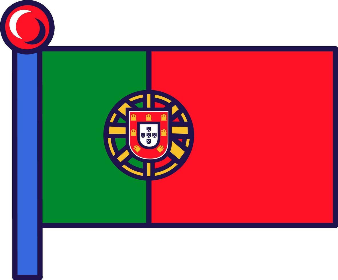Portugal Country Flagpole Flag Banner vector