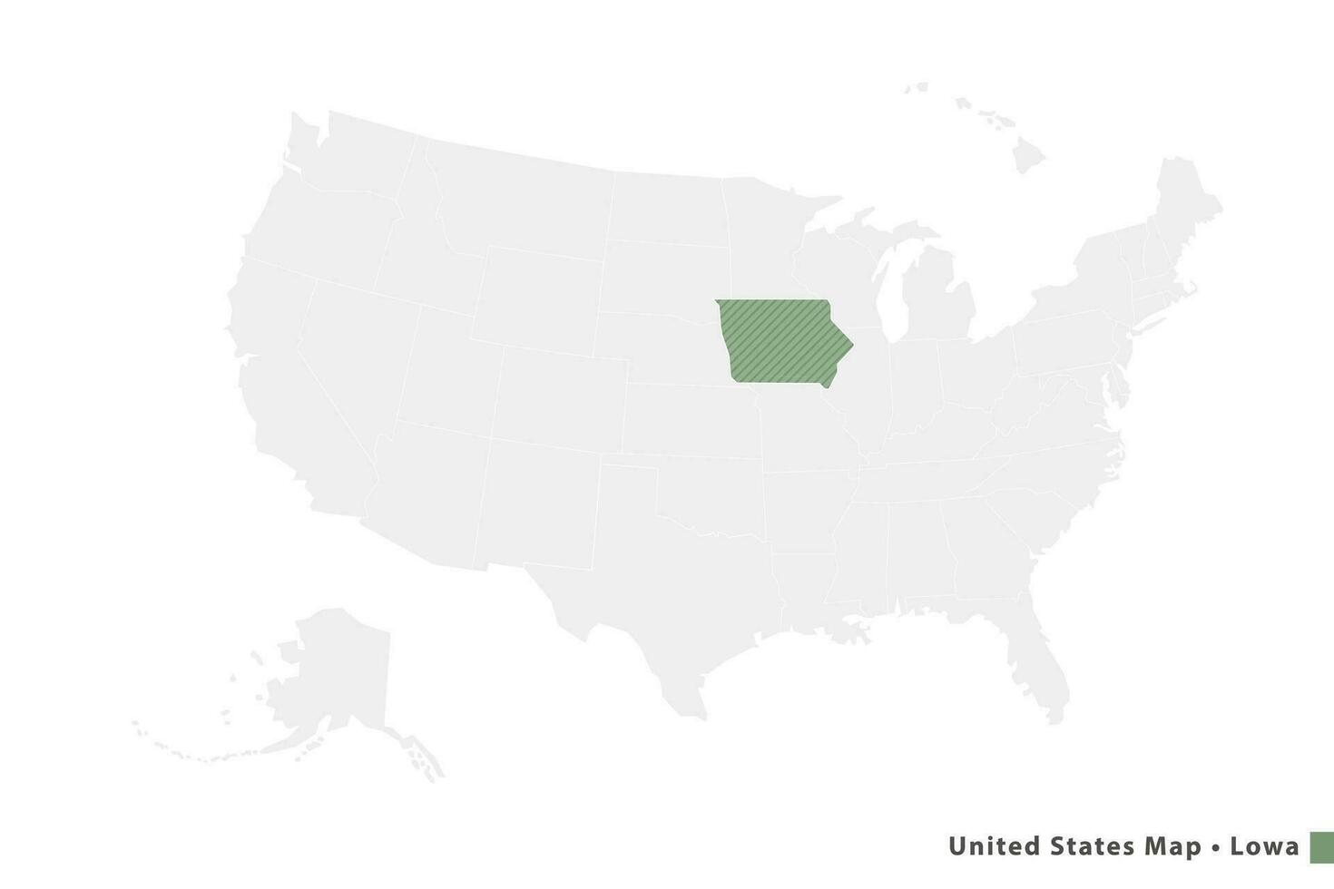 United states map minimalist Lowa vector