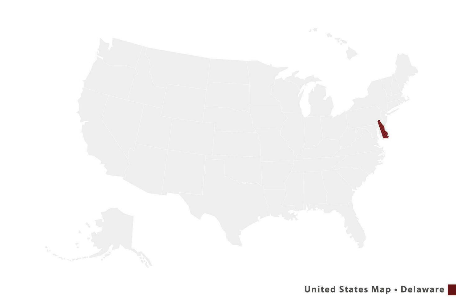 unido estados mapa minimalista Delaware vector