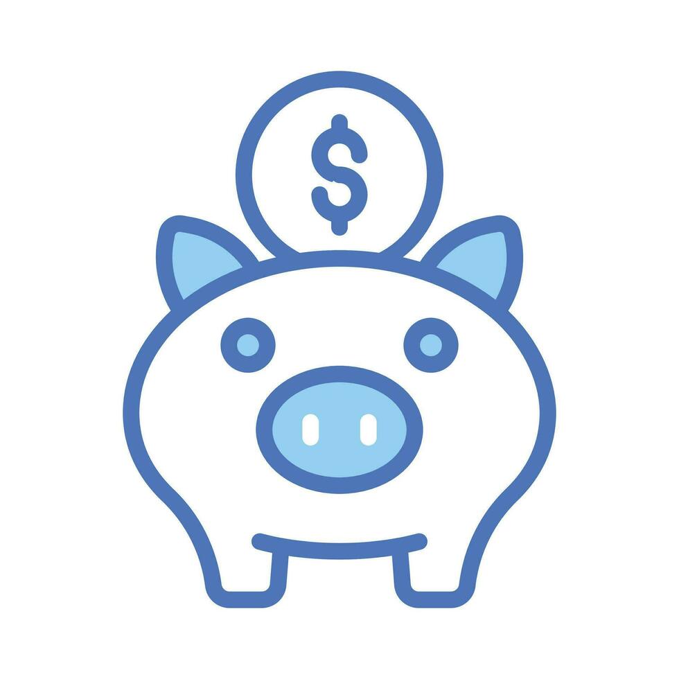 Piggy bank with dollar coin, trendy flat vector design of money savings