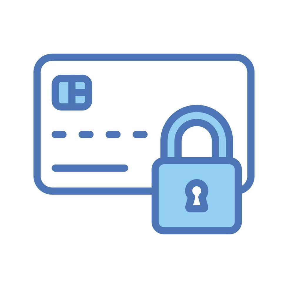 atm Card with padlock, secure payment concept icon, credit card security vector