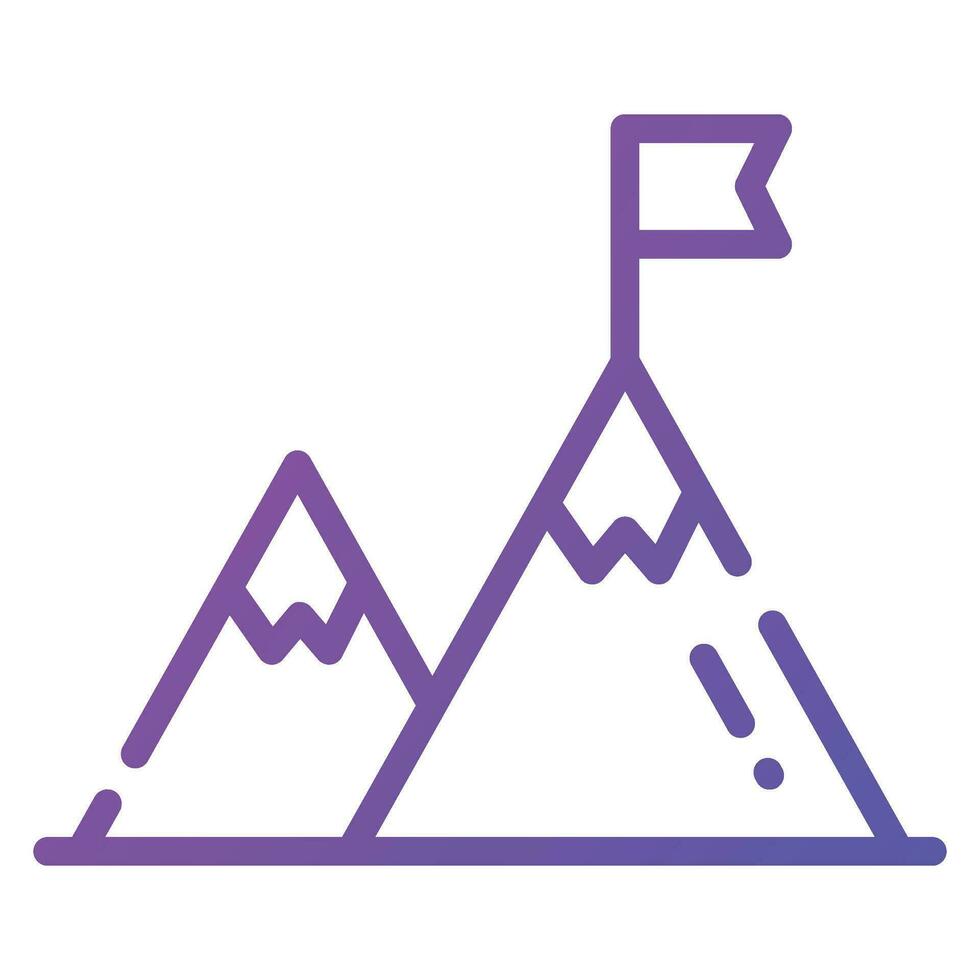 Flag on top of mountain, concept icon of mission in trendy style vector