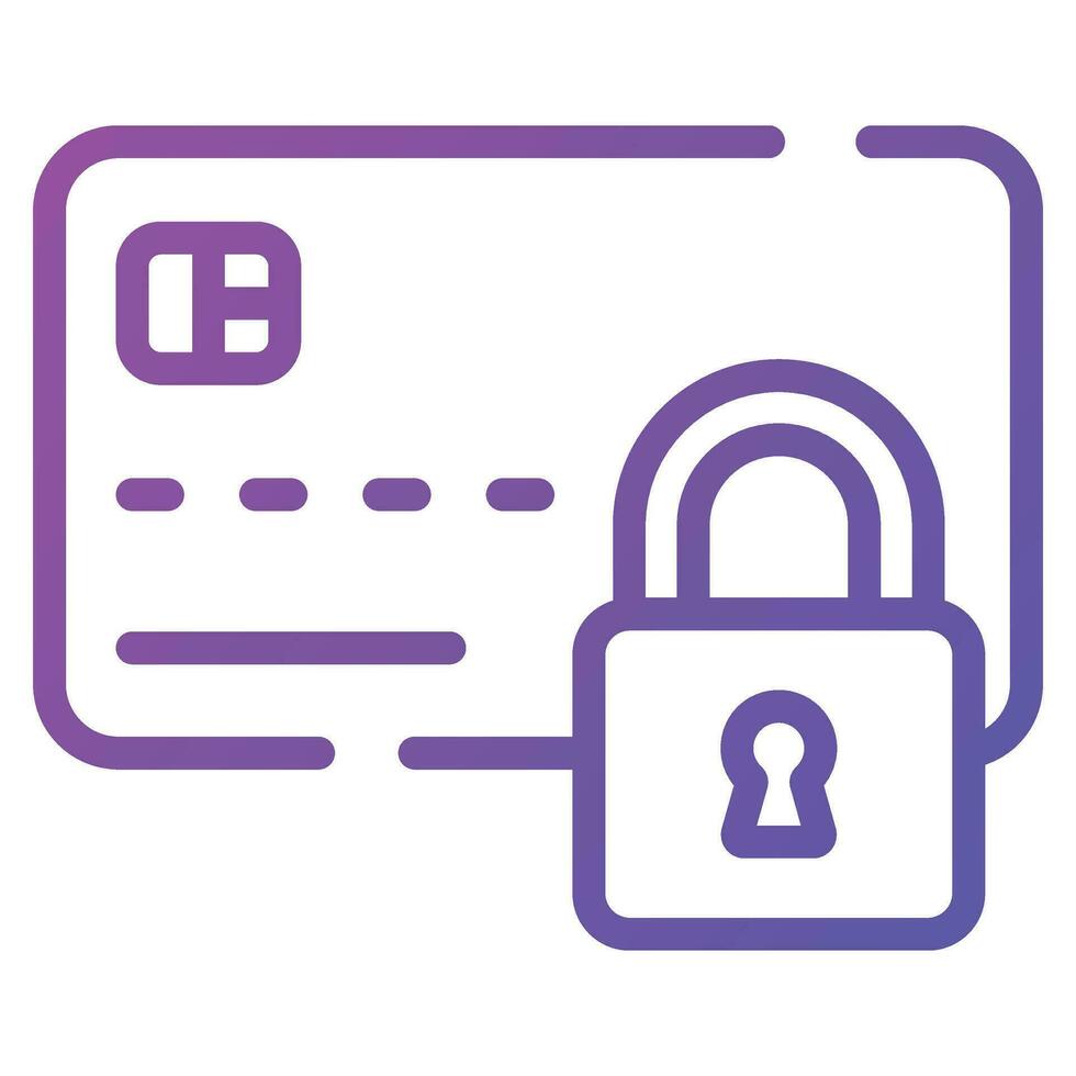 atm Card with padlock, secure payment concept icon, credit card security vector