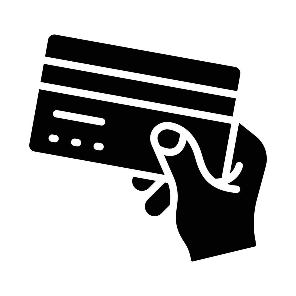 Hand holding credit card denoting concept of card payment icon, ready to use vector