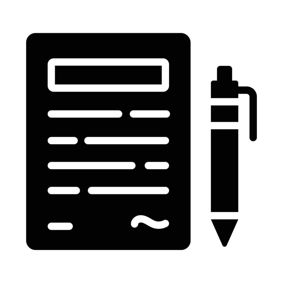 Paper with pen denoting contract icon in trendy style, ready to use vector