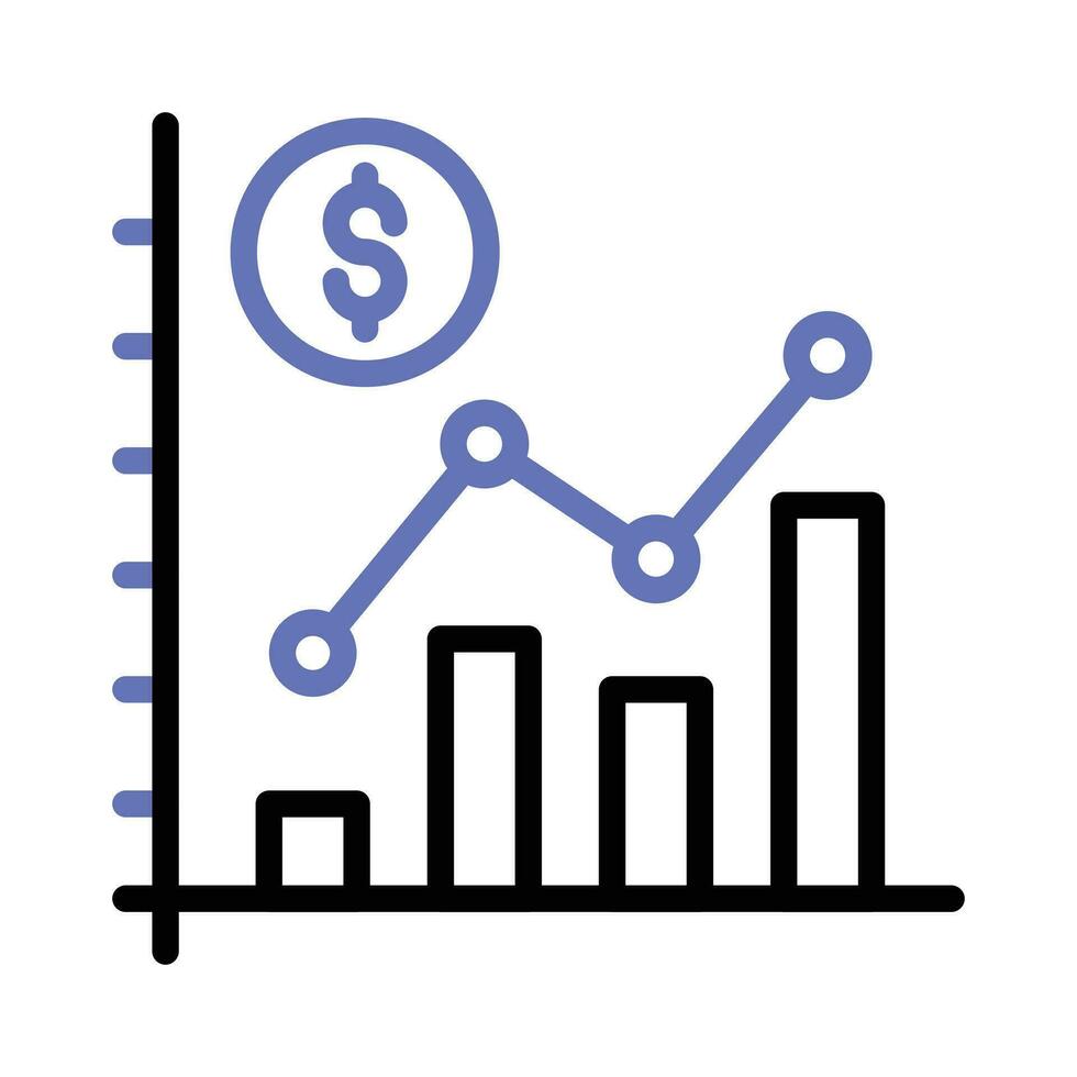 Bar chart and dollar coin representing the analysis and interpretation of financial data, financial data analysis vector