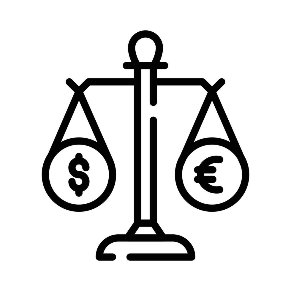 Currency with balancing scale, Trendy icon of money balance vector