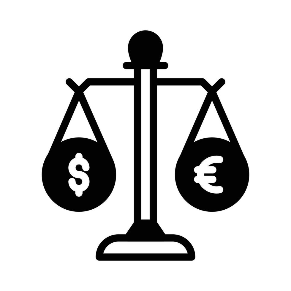 Currency with balancing scale, Trendy icon of money balance vector