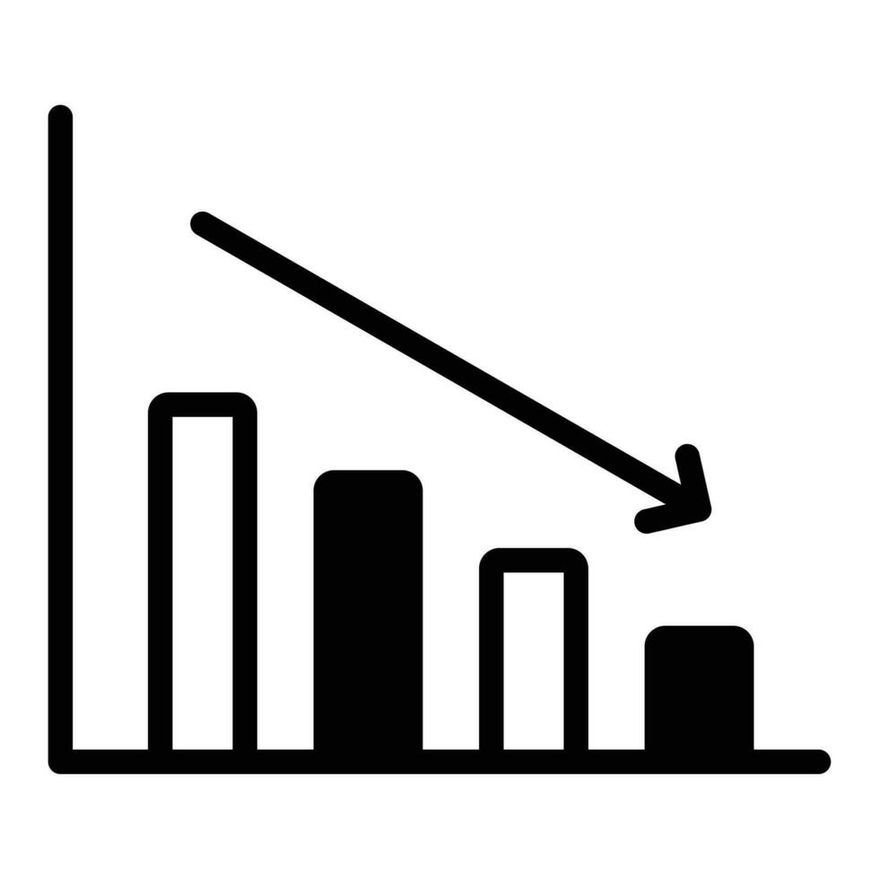 Decrease chart icon design in modern style, isolated on white background vector