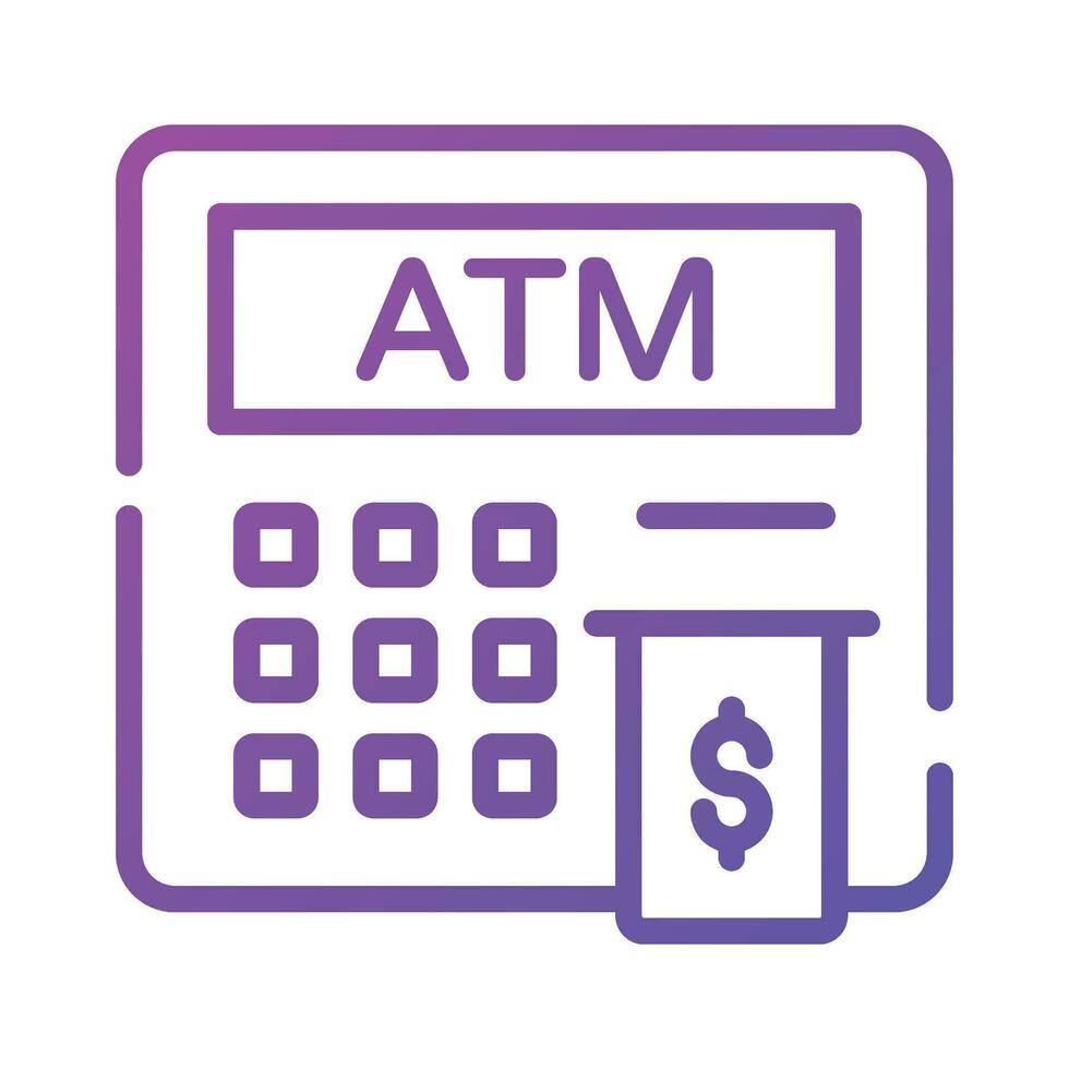 un icono diseño de instante bancario, plano vector de efectivo dispensador, Cajero automático máquina