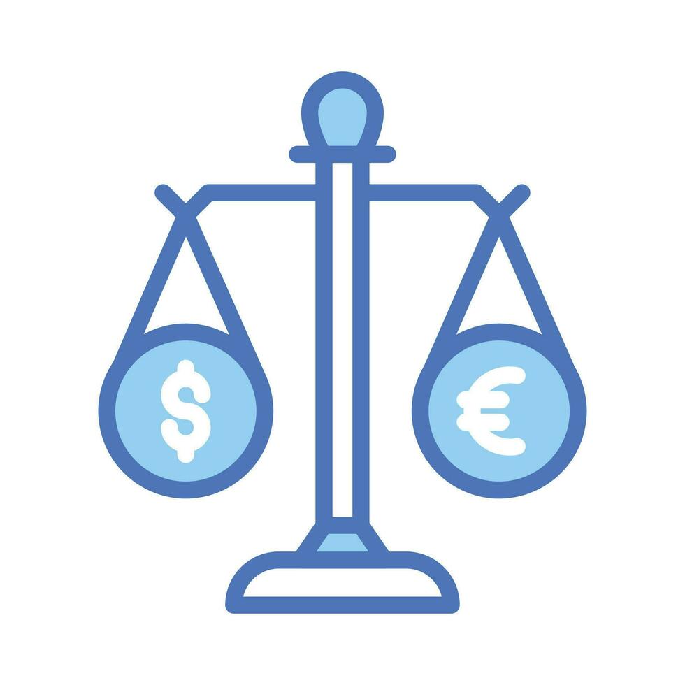 Currency with balancing scale, Trendy icon of money balance vector