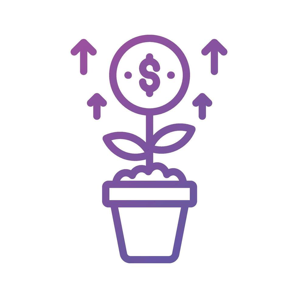 Grab this carefully crafted money plant vector, icon of business development vector