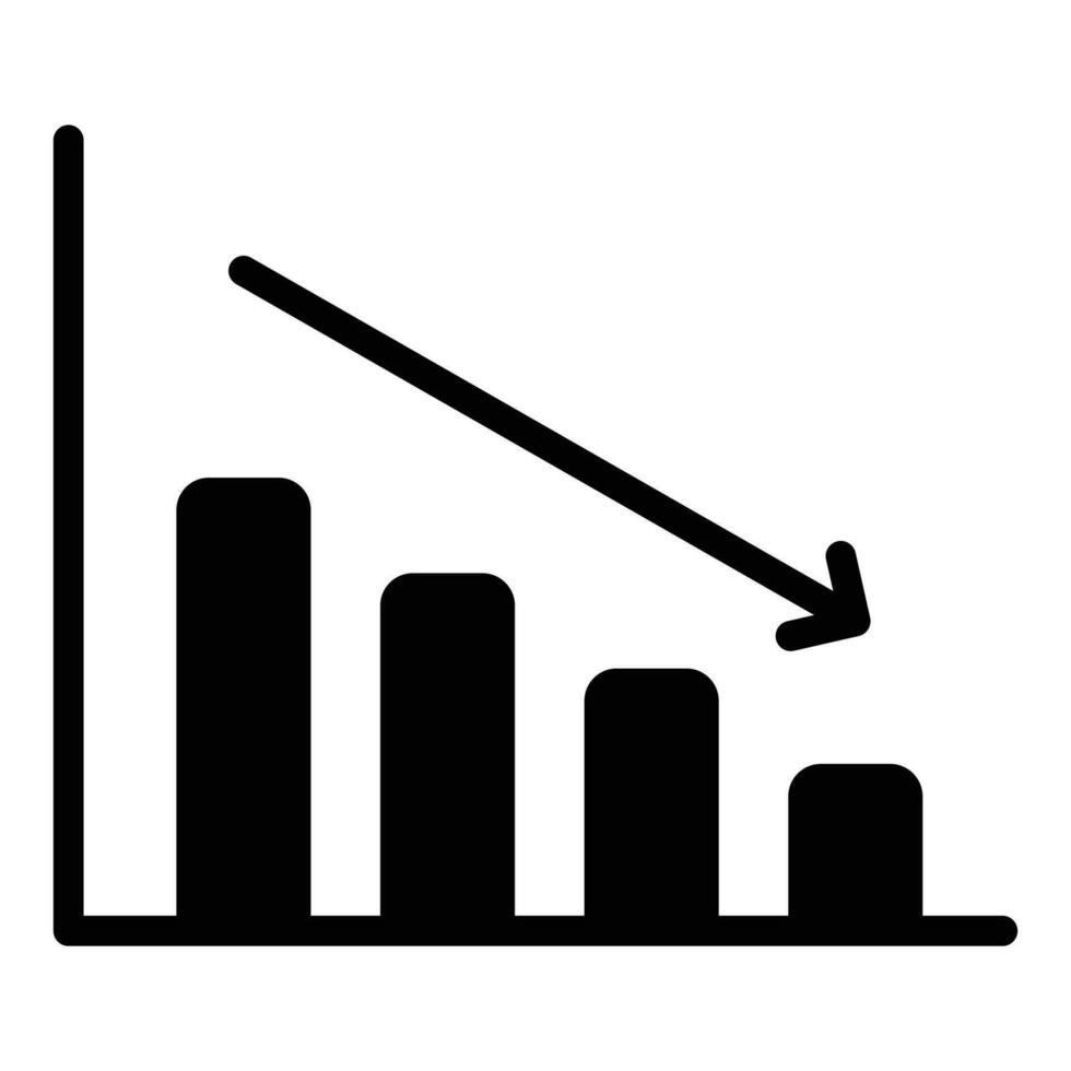 Decrease chart icon design in modern style, isolated on white background vector