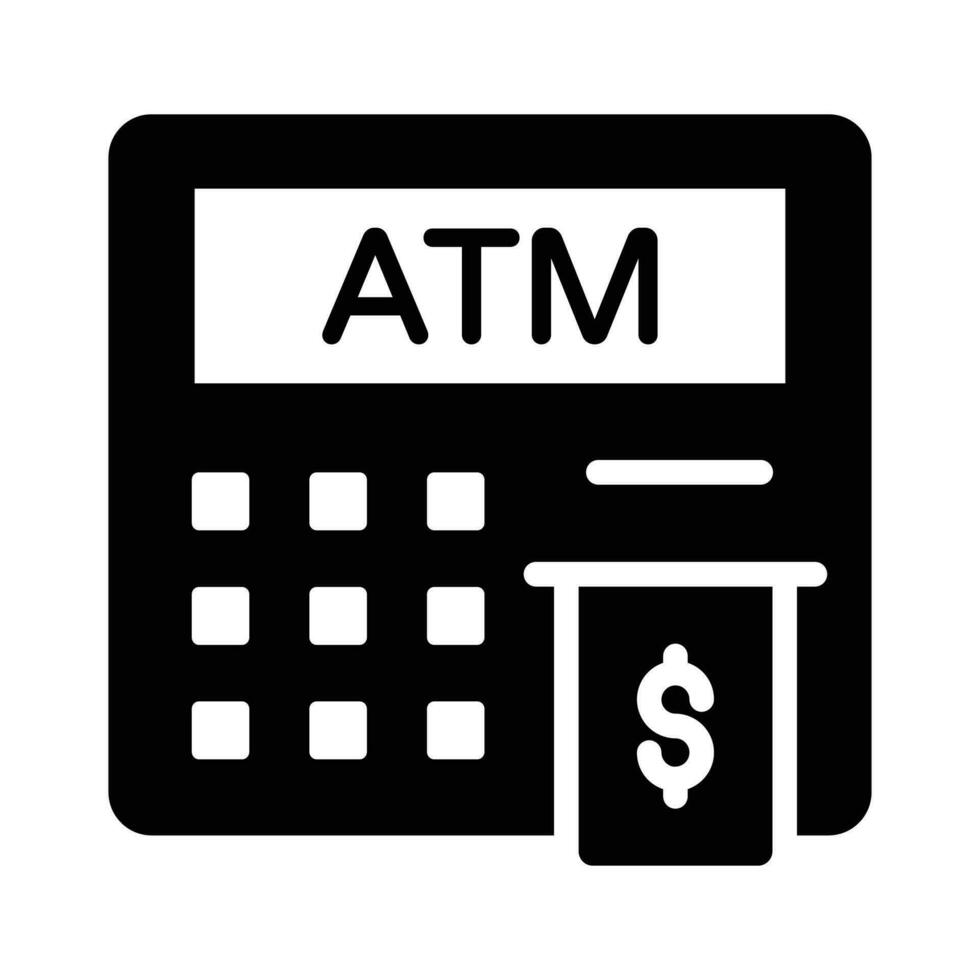 un icono diseño de instante bancario, plano vector de efectivo dispensador, Cajero automático máquina