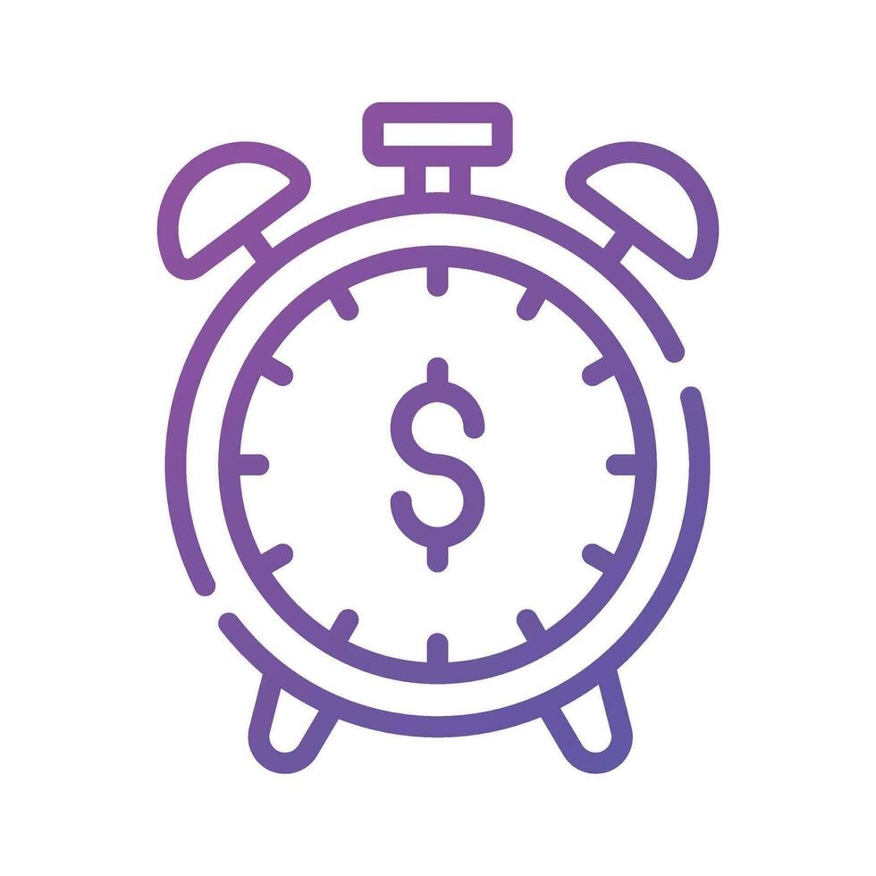 Dollar sign inside stopwatch showing concept vector of time is money, premium icon