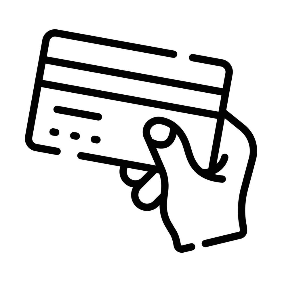 Hand holding credit card denoting concept of card payment icon, ready to use vector